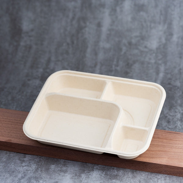 Molded Fiber Lunch Tray 4-Compartment