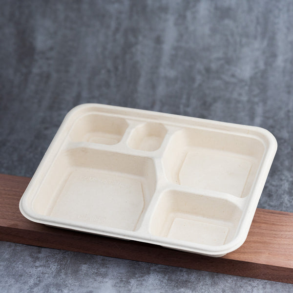 Molded Fiber Lunch Tray 5-Compartment