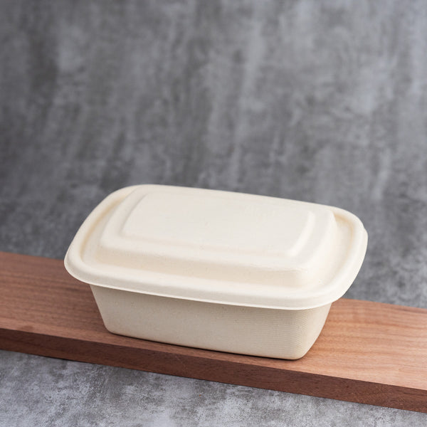 Molded Fiber Rectangle Container 25-47oz - Molded Fiber Lid