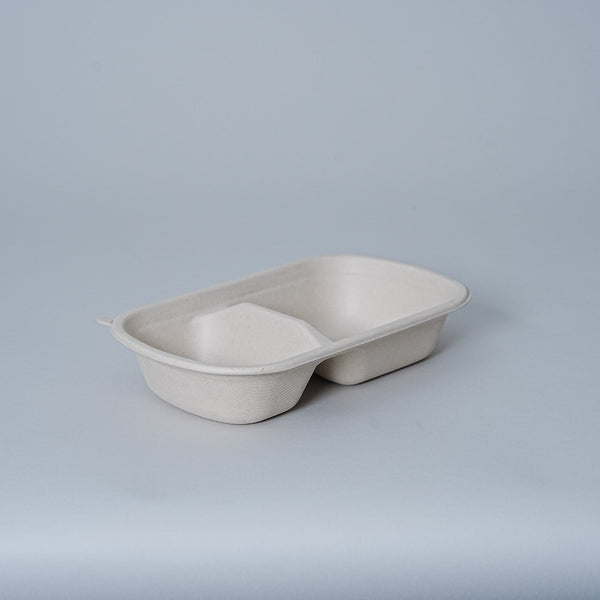 Molded Fiber Rectangle Container 2-Compartment