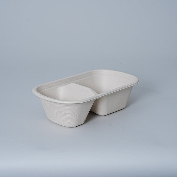 Molded Fiber Rectangle Container 2-Compartment