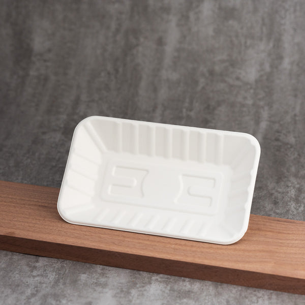 Molded Fiber Meat Tray White